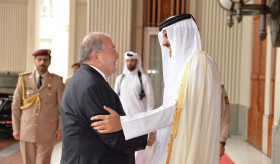 President Armen Sarkissian and Emir of the State of Qatar Sheikh Tamim bin Hamad Al Thani had a private meeting